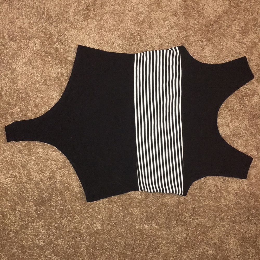 Black and white body suit